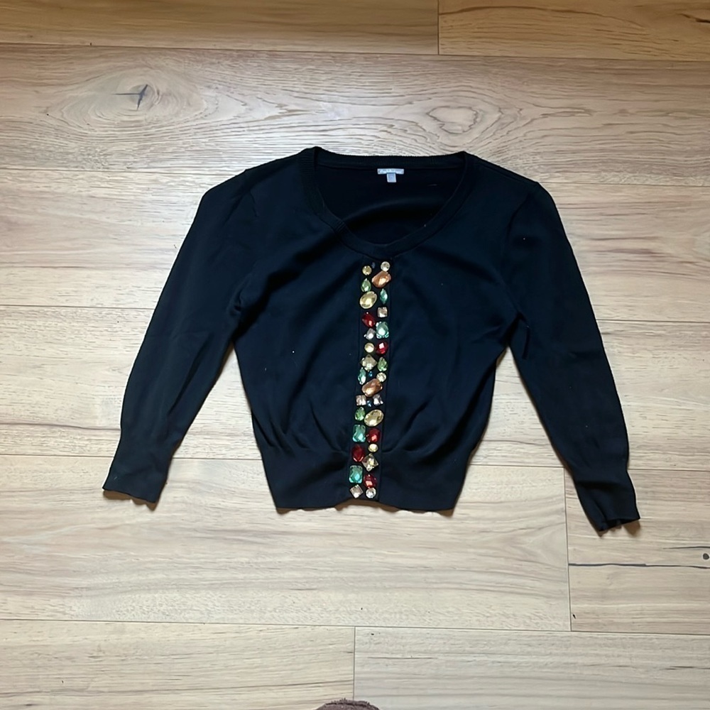 CHARLOTTE RUSSE | 3/4 sleeve jeweled cardigan, size XS